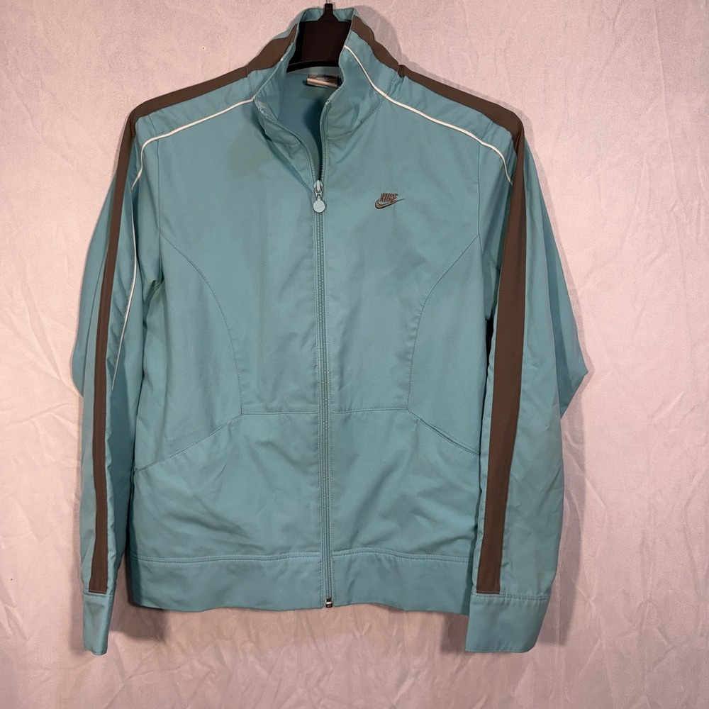Nike Sportswear Full Zip‎ Up Jacket Teal Women's Size Medium Running Athletic